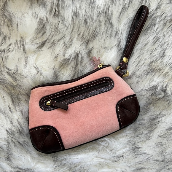 Vintage Juicy Couture Pink Velour Embroidered Wristlet Clutch Bag Y2K - Picture 2 of 7